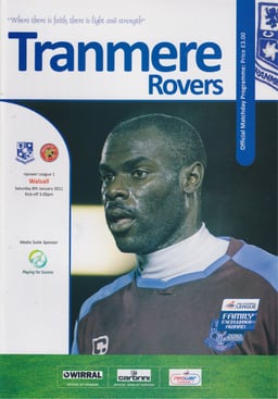 Tranmere Rovers v Walsall Match Programme 2011-01-08